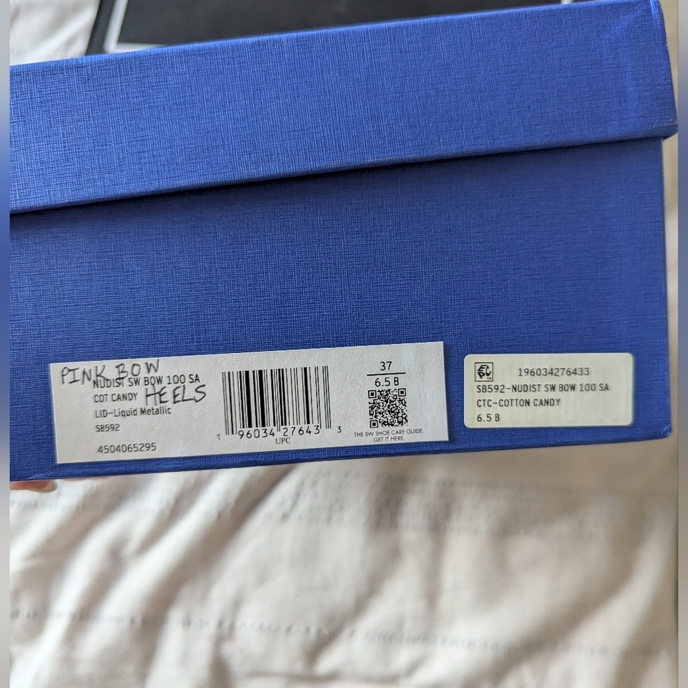 Stuart Weitzman Nudist Cotton Candy  Crystal Bow Sandals - Picture 6 of 9